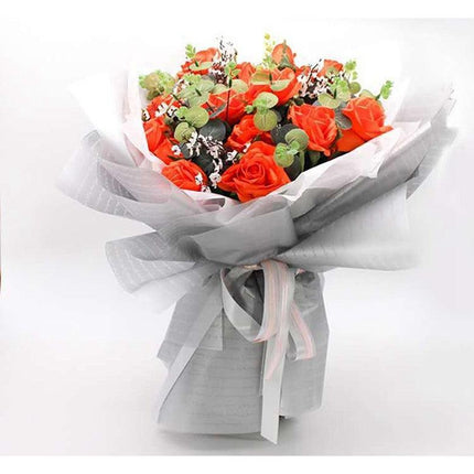 Elegant Waterproof Floral Wrap Set - 20 Gift Sheets with Alphabet Design