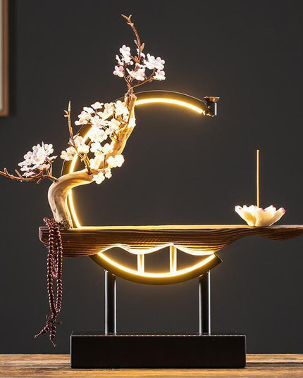 Tranquil Cascade Copper Backflow Incense Burner Set - Peaceful Relaxation Ensemble