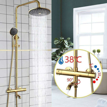 Luxurious Golden Opulence Brass Rainfall Shower Set
