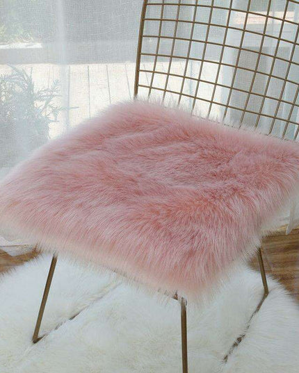 Soft Pink Plush Seat Cushion - Enhance Your Home with Cozy Elegance