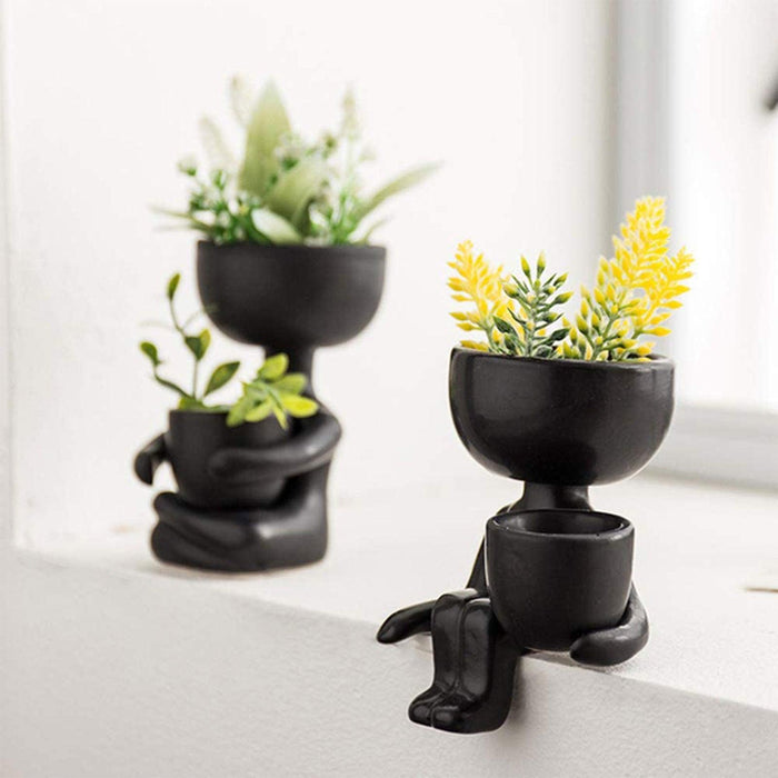 Ceramic Humanoid Flowerpot: Creative Plant Holder for Modern Spaces