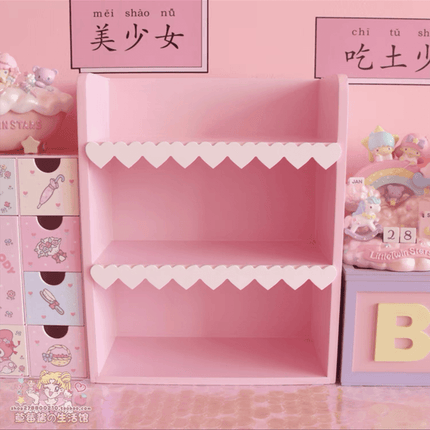 Chic Blush Pink Wooden Desktop Organizer