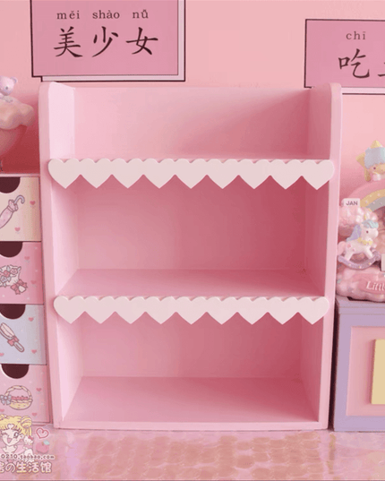 Chic Blush Pink Wooden Desktop Organizer