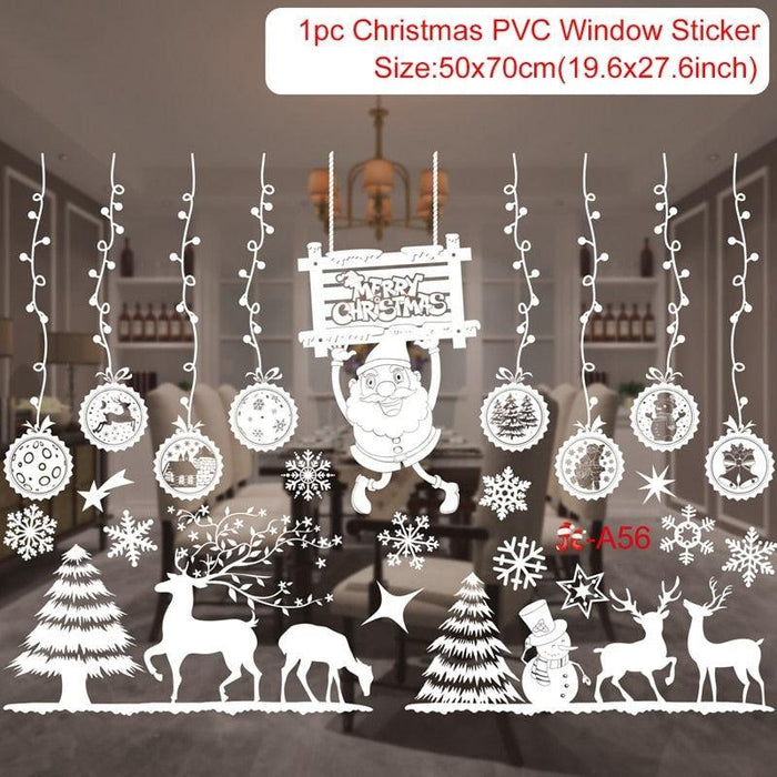 Festive Holiday Home Decoration Set: Christmas & New Year Wall and Window Stickers