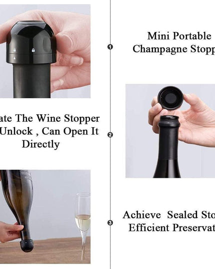 Wine Freshness Preserver: Elegant Cork Stopper for Champagne Bottles