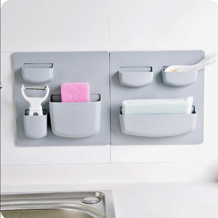 Effortless Home Organizer: Multi-Purpose Adhesive Wall Shelf for Seamless Decluttering