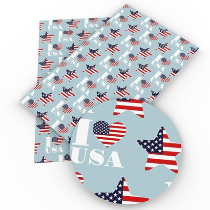 Patriotic Faux Leather Crafting Material - 20*33cm