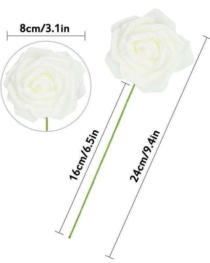 Chic 25-Piece Gray Foam Rose Arrangement - Lifelike and Effortless Decor