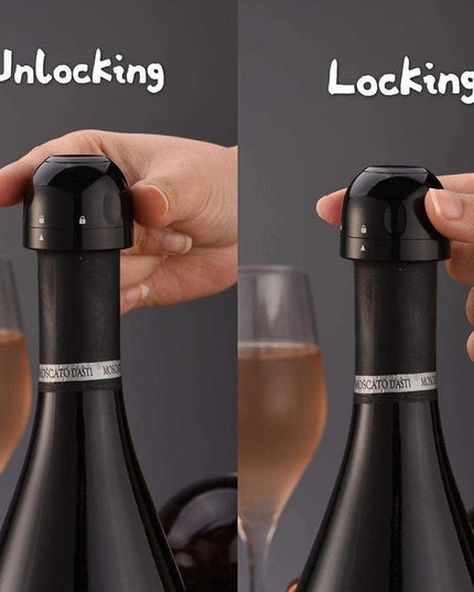 Elegant Champagne Preservation Stopper with Unique Spinning Lock