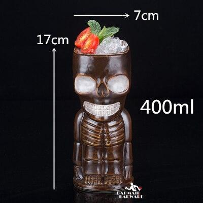 Versatile Ceramic Tiki Mug for Beer, Wine, and Cocktails - 450ml
