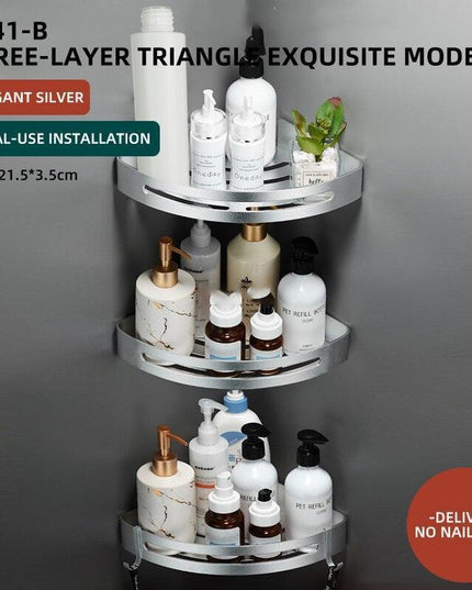 Stylish Wall-Mounted Bathroom Organizer in Premium Space Aluminum: A Luxurious Storage Solution