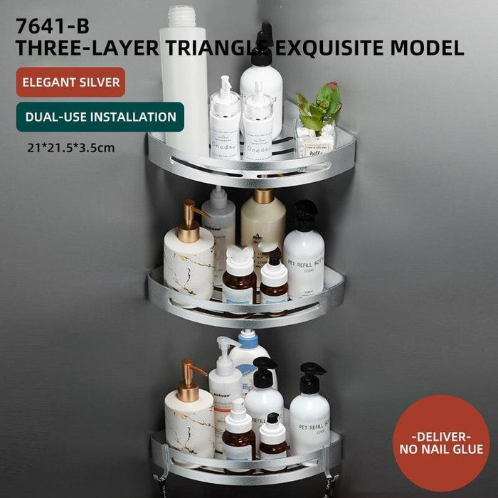 Stylish Wall-Mounted Bathroom Organizer in Premium Space Aluminum: A Luxurious Storage Solution