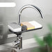 Adjustable Faucet Sponge Soap Drain Rack with Drainage System