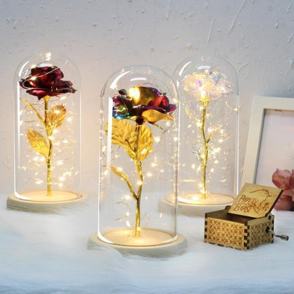 Eternal Rose LED Glass Dome for Enchanting Decor