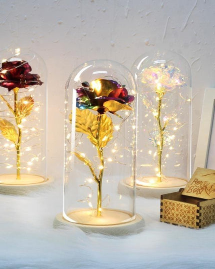Eternal Rose LED Glass Dome for Enchanting Decor