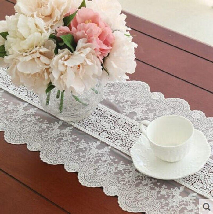 Transform Your Dining Table with our Exquisite Korean Cotton Lace Table Runner
