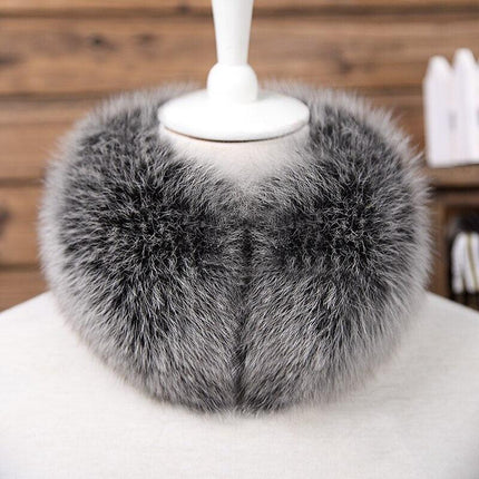 Luxurious Faux Fox Fur Collar Scarf with Magnetic Closure - Stylish Winter Accessory for Women
