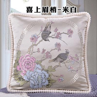 Floral Elegance Handcrafted Decorative Pillow Cover