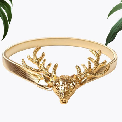 Sophisticated Elk-Inspired Metal Curtain Tieback with Leaf Accent - Luxurious Home Decor