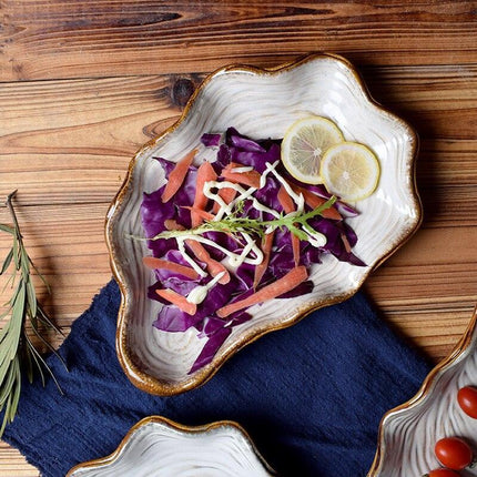 Elegant Pearl Shell Inspired Ceramic Plate Collection for Luxurious Dining