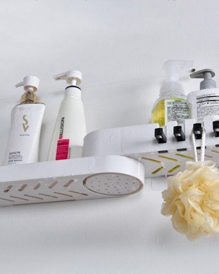 Rotating Corner Wall Storage Rack with Hooks for Smart Bathroom and Kitchen Organization