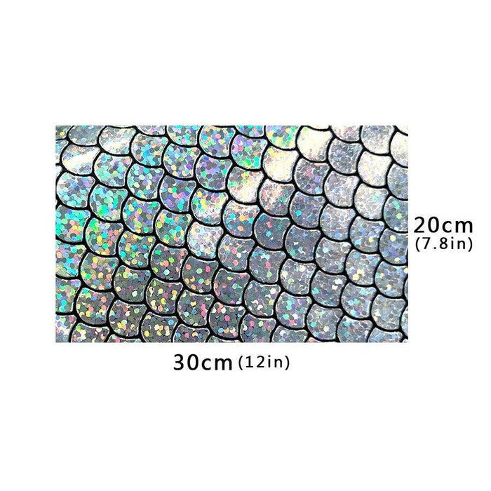 Mermaid Sparkle Holographic Faux Leather Fabric - DIY Essential