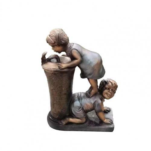 Charming Vintage Children’s Resin Fountain Sculpture for Outdoor Delight
