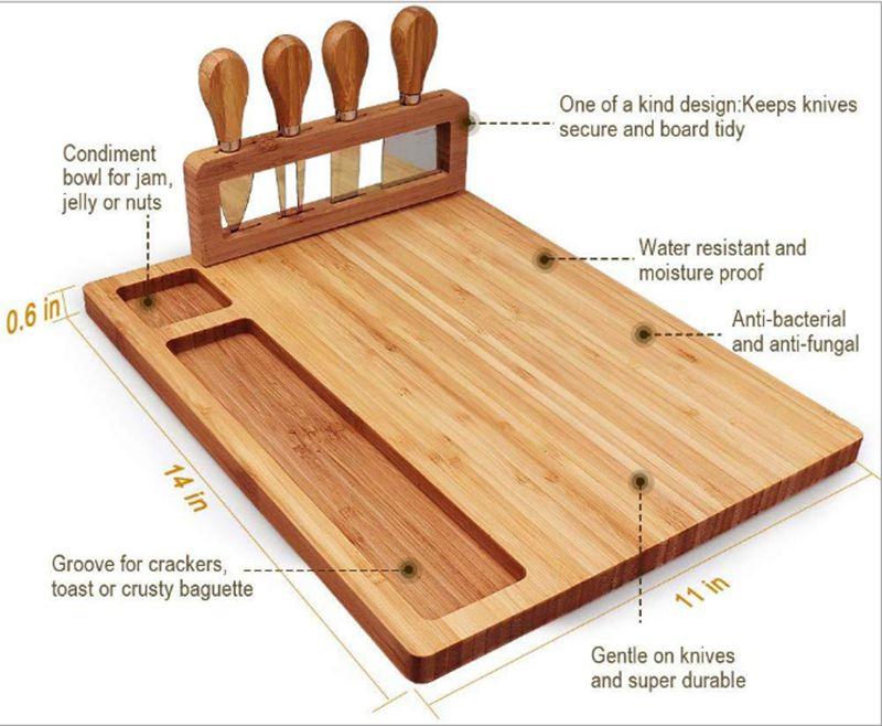 Elevate Your Culinary Experience with our Premium Bamboo Cheese Board Set