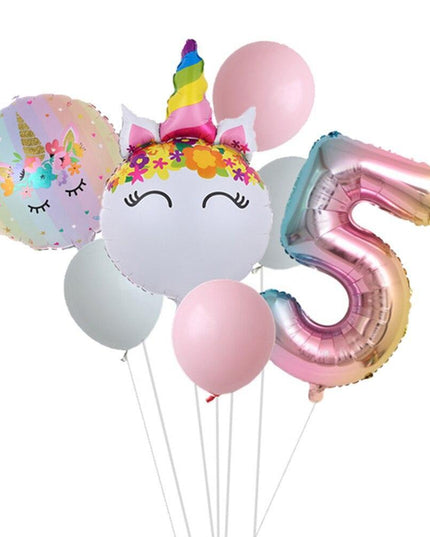 Enchanted Unicorn Number Balloon Set for Joyful 1-4 Year Celebrations
