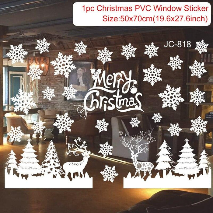 Festive Holiday Home Decoration Set: Christmas & New Year Wall and Window Stickers