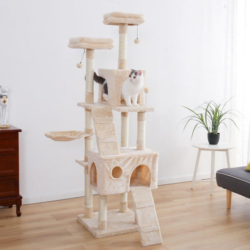 Ultimate Feline Oasis: 68-Inch Premium Tree Condo with Sisal Scratching Posts
