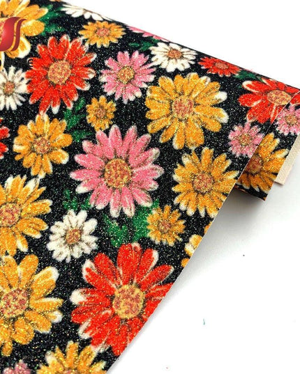 Glistening Star Gem Sparkle Faux Leather for Crafting Excellence