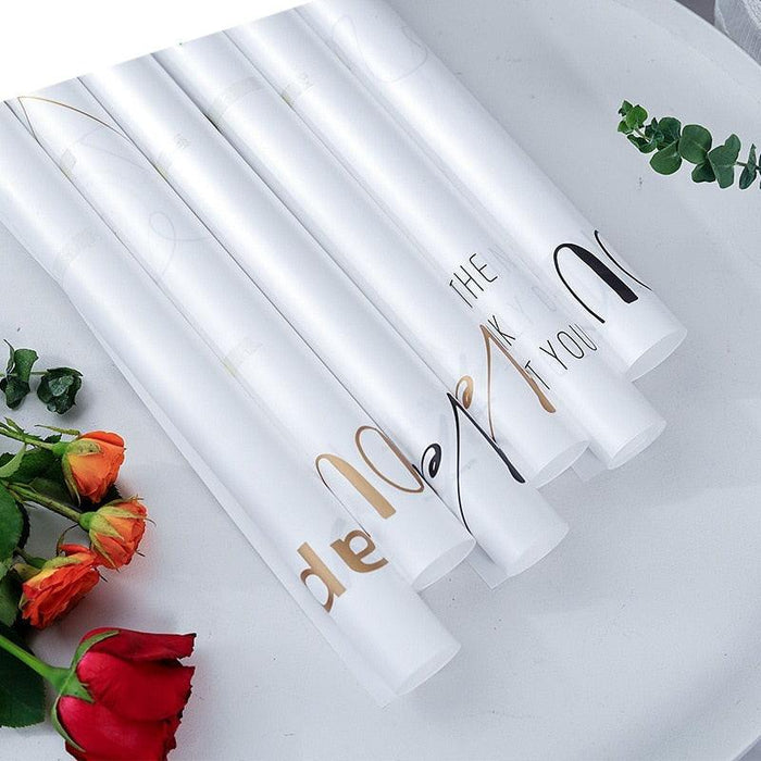 Elegant Rose Bouquet Waterproof Gift Wrap Set - DIY Flower Wrapping Paper