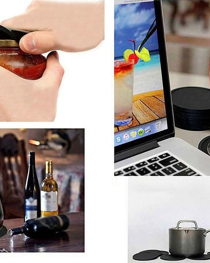 Chic Black Silicone Coaster Collection: Elegant Protector for Beverages in Homes and Cafés