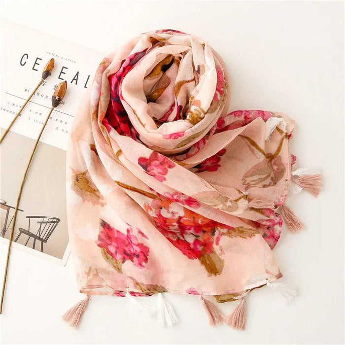 Luxurious Blue Porcelain Cashmere Blend Shawl - The Perfect Accessory for Any Occasion