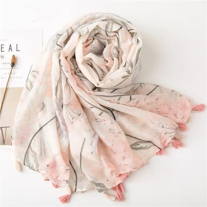Luxurious Blue Porcelain Cashmere Blend Shawl - The Perfect Accessory for Any Occasion