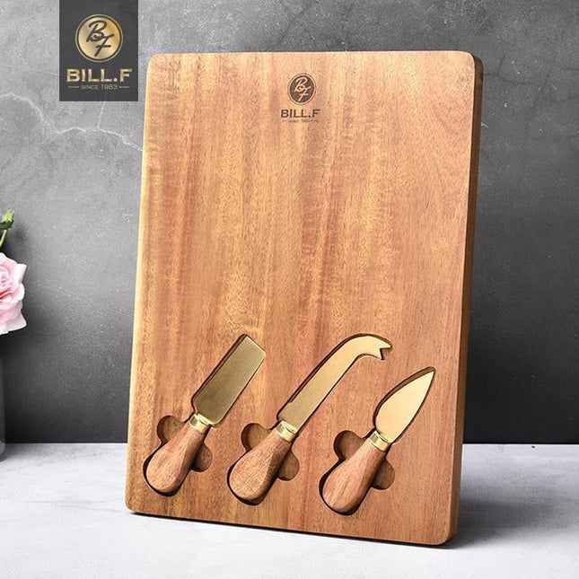 Luxurious Bamboo Charcuterie Board Set with Gourmet Knife Collection