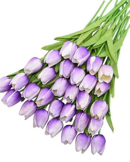31-Piece Lifelike Real Touch Tulip Arrangement for Weddings and Home Decoration