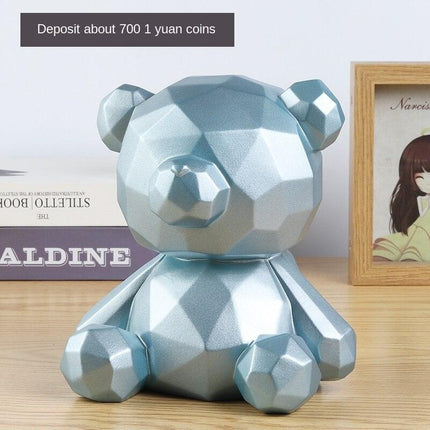 Charming Cartoon Bear Vinyl Coin Bank: A Whimsical Savings Delight