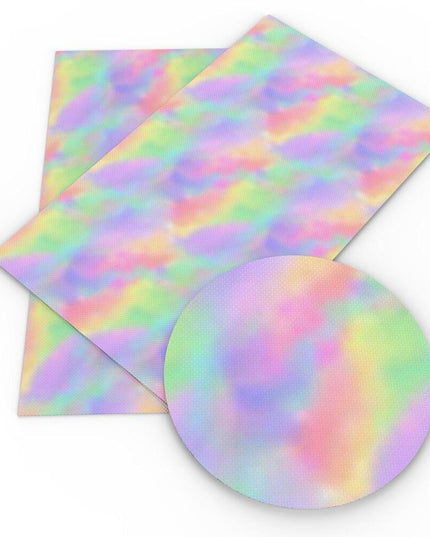 Vibrant Floral and Rainbow Synthetic Leather Crafting Set: Unlock Your Creativity