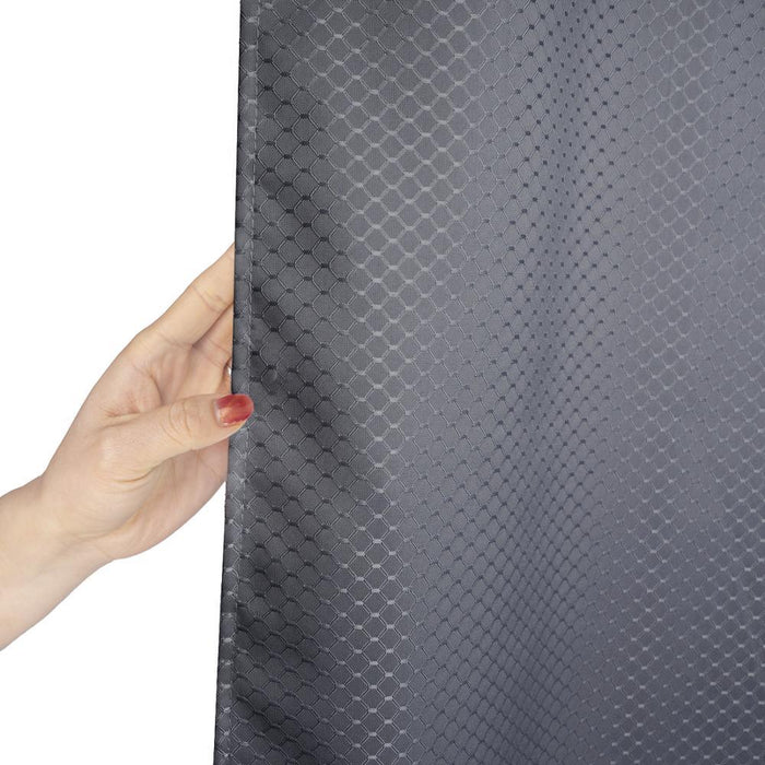 Extra Long Water-Repellent Waffle Weave Shower Curtain with Hooks for Bathroom