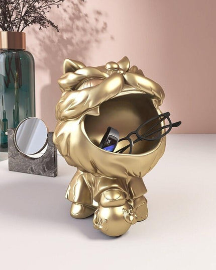 Charming Fortune Cat Key Organizer Sculpture for Modern Home Aesthetics