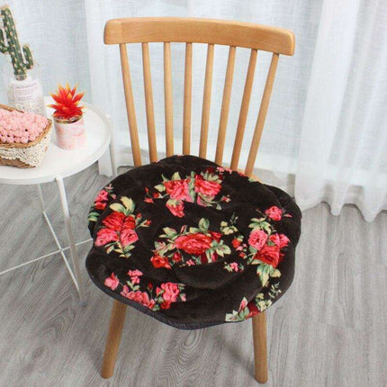 Elegant Japanese Rose Round Cushion with Soft PP Cotton Filling - Available in 55x55cm/45x45cm
