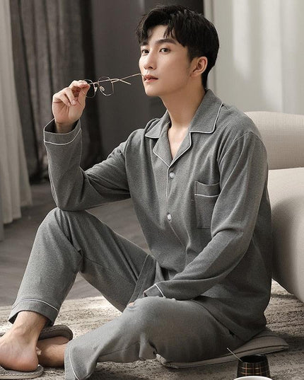 Cozy Couples Winter Cotton Pajama Set - Luxurious Sleepwear for Two