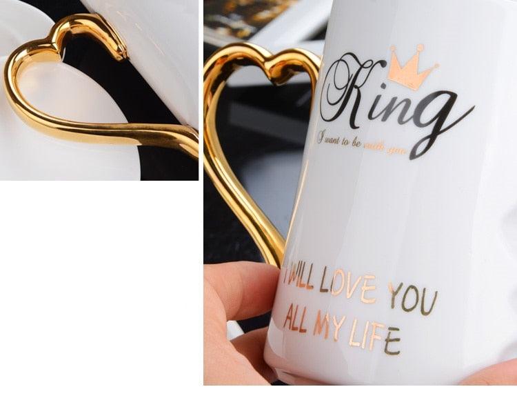 Charming Couple's Ceramic Mug Set for Special Occasions