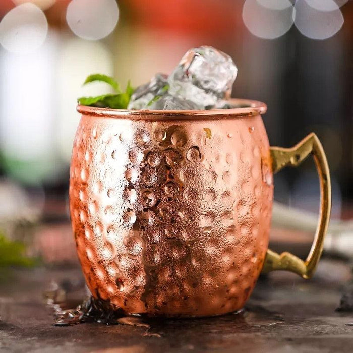 Copper Moscow Mule Mugs Set - Stainless Steel Cups with Triple Grip Handle