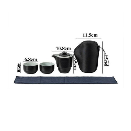 Sleek Black Ceramic Tea Set: Elevate Your Brewing Experience with Timeless Elegance
