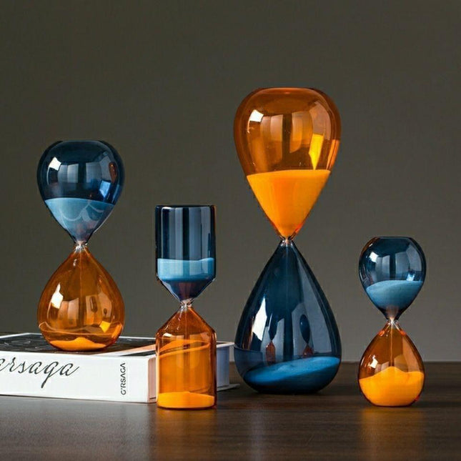 Stylish Dual-Tone Sand Timer Collection - Precision Hourglasses for 5, 15, 30, and 60 Minute Intervals