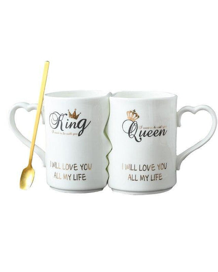 Romantic Ceramic Lovebird Mug Duo - A Perfect Gift for Couples
