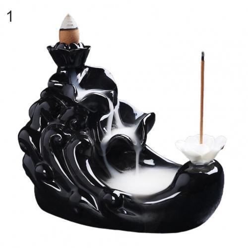 Cascading Waterfall Ceramic Incense Burner for Aromatherapy and Serenity